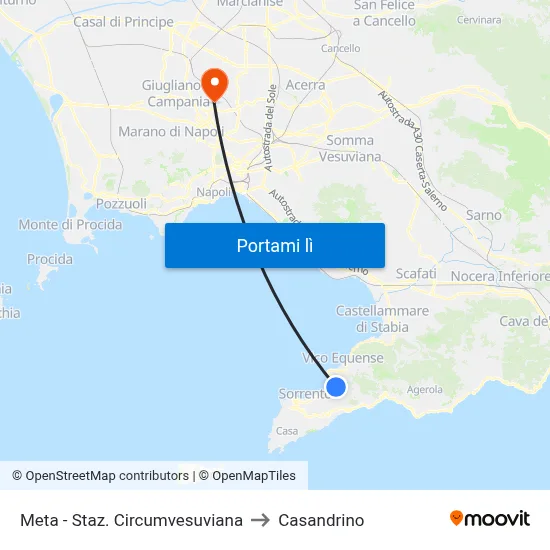 Meta - Staz. Circumvesuviana to Casandrino map