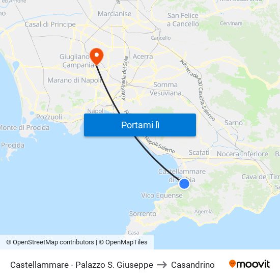 Castellammare - Palazzo S. Giuseppe to Casandrino map