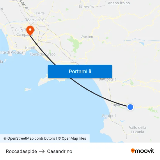 Roccadaspide to Casandrino map