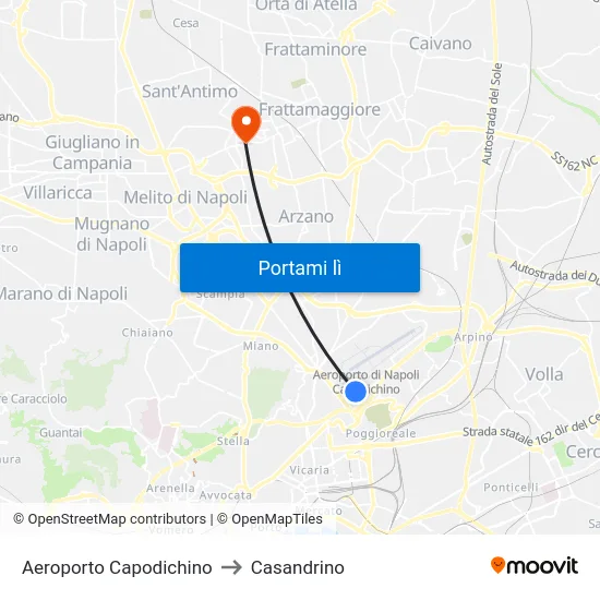 Aeroporto Capodichino to Casandrino map