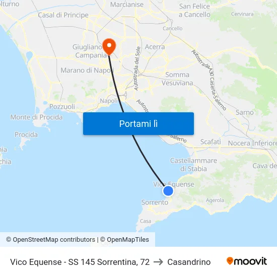 Vico Equense - SS 145 Sorrentina, 72 to Casandrino map
