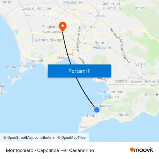 Montechiaro - Capolinea to Casandrino map