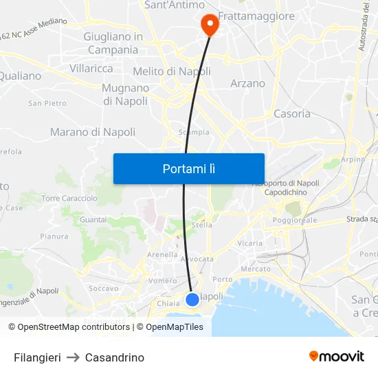 Filangieri to Casandrino map