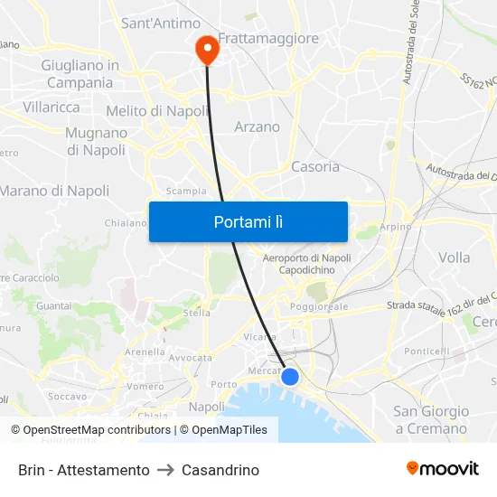 Brin - Attestamento to Casandrino map
