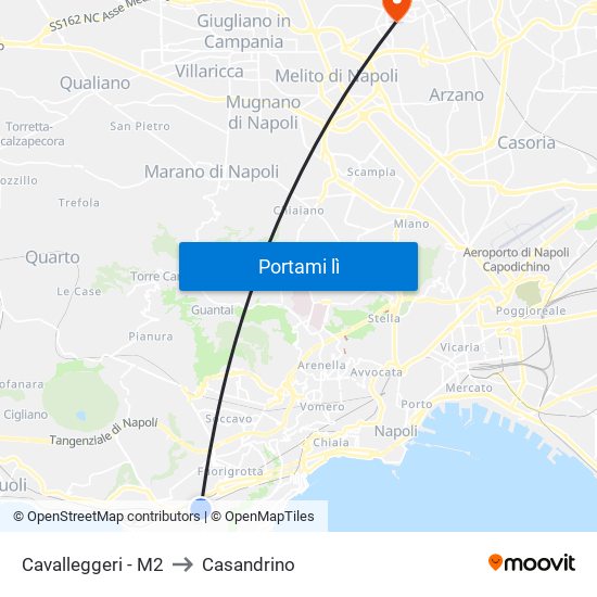 Cavalleggeri - M2 to Casandrino map