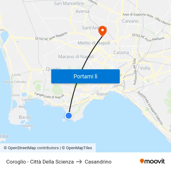 Coroglio - Città Della Scienza to Casandrino map