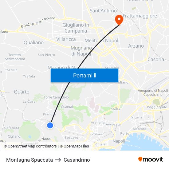 Montagna Spaccata to Casandrino map