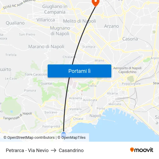 Petrarca - Via Nevio to Casandrino map