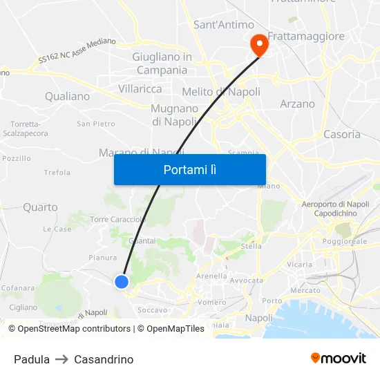 Padula to Casandrino map