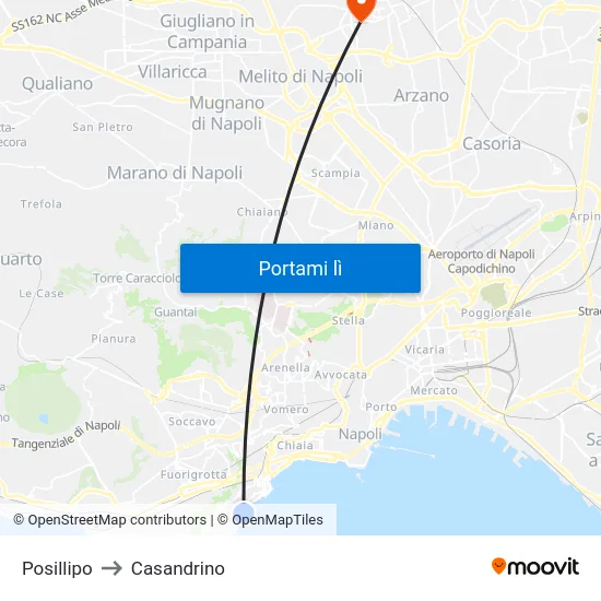 Posillipo to Casandrino map