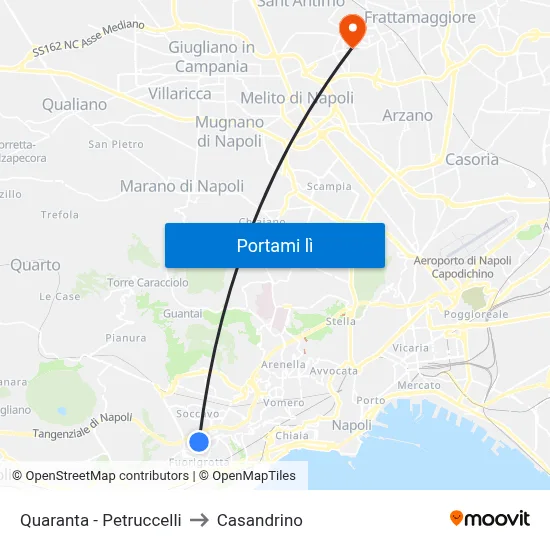 Quaranta - Petruccelli to Casandrino map