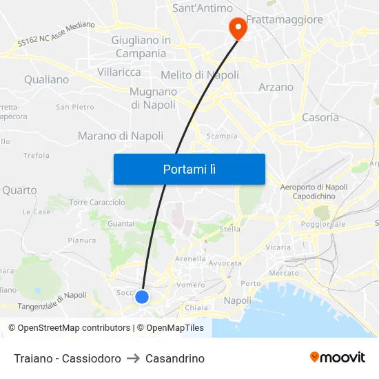 Traiano - Cassiodoro to Casandrino map
