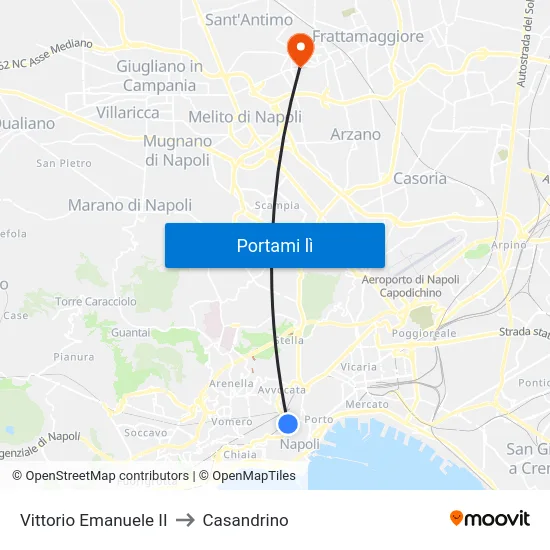 Vittorio Emanuele II to Casandrino map