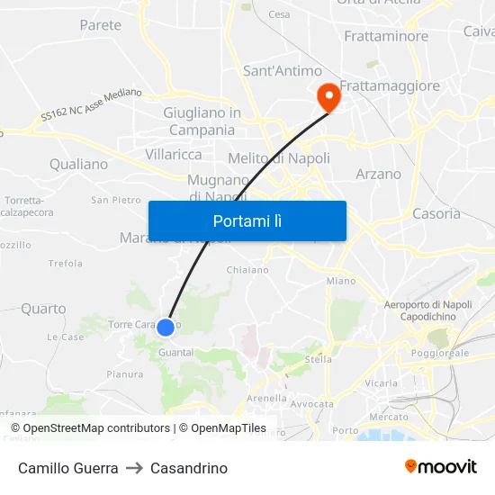 Camillo Guerra to Casandrino map