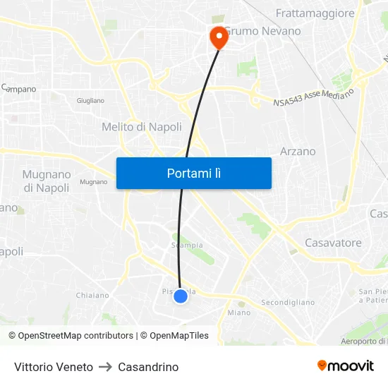 Vittorio Veneto to Casandrino map