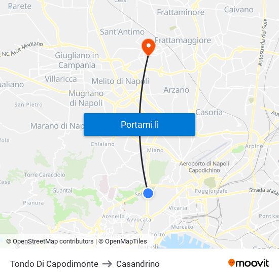 Tondo Di Capodimonte to Casandrino map