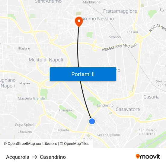 Acquarola to Casandrino map