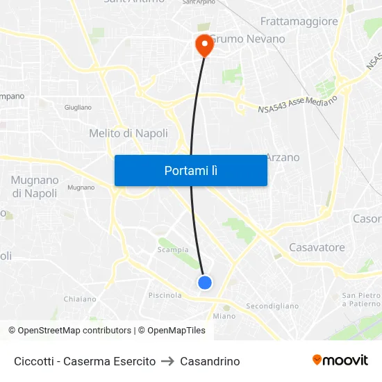Ciccotti - Caserma Esercito to Casandrino map