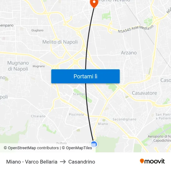 Miano - Varco Bellaria to Casandrino map