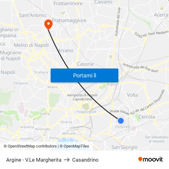 Argine - V.Le Margherita to Casandrino map