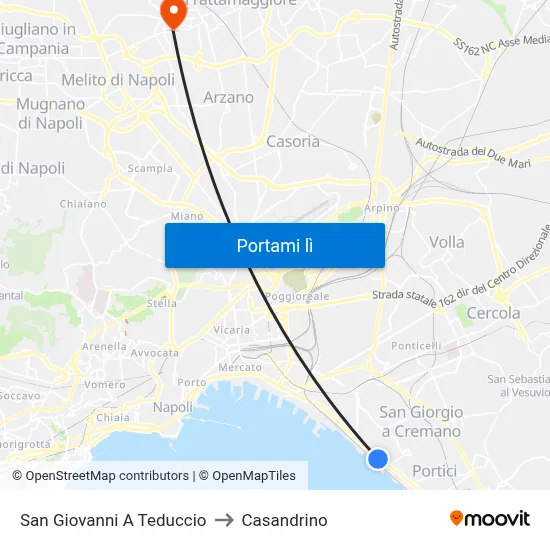 San Giovanni A Teduccio to Casandrino map