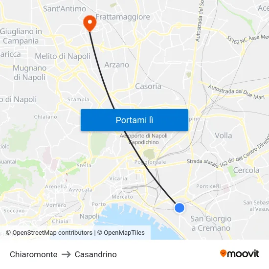 Chiaromonte to Casandrino map