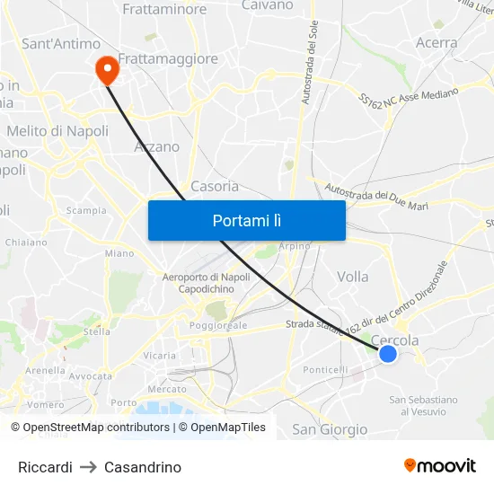 Riccardi to Casandrino map