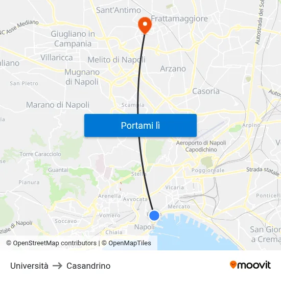 Università to Casandrino map