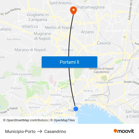 Municipio-Porto to Casandrino map