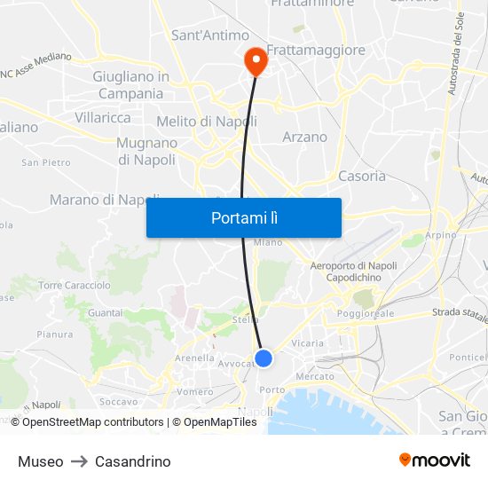 Museo to Casandrino map