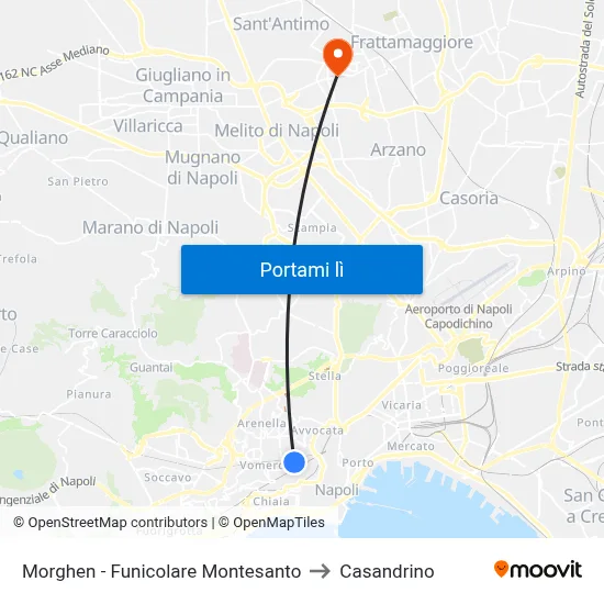 Morghen - Funicolare Montesanto to Casandrino map