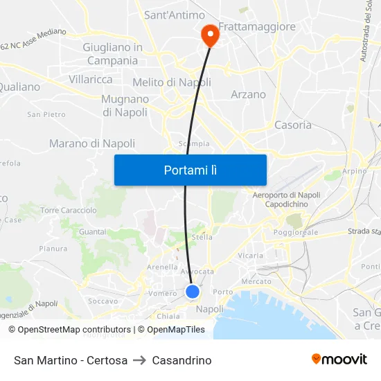 San Martino - Certosa to Casandrino map
