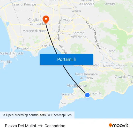 Piazza Dei Mulini to Casandrino map