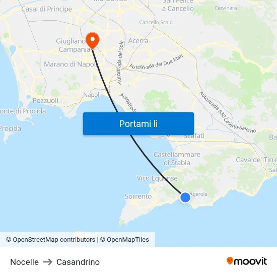 Nocelle to Casandrino map