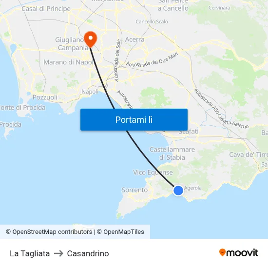 La Tagliata to Casandrino map