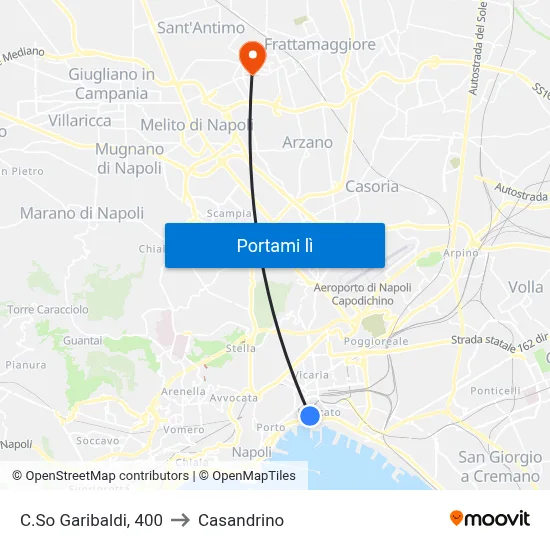 C.So Garibaldi, 400 to Casandrino map