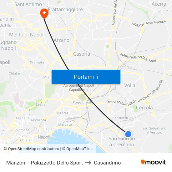 Manzoni - Palazzetto Dello Sport to Casandrino map
