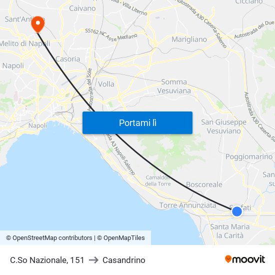 C.So Nazionale, 151 to Casandrino map