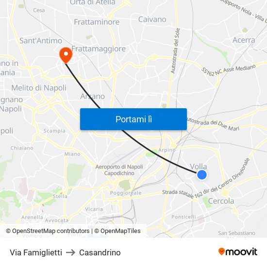 Via Famiglietti to Casandrino map
