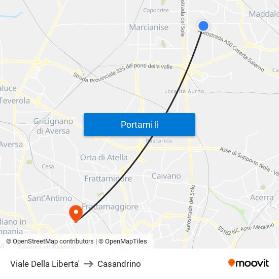 Viale Della Liberta' to Casandrino map
