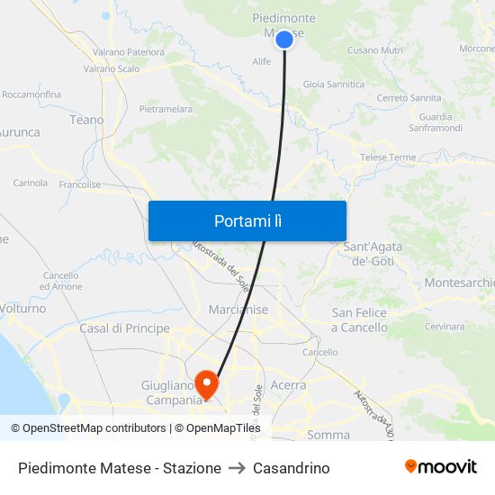 Piedimonte Matese - Stazione to Casandrino map