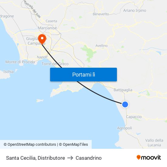 Santa Cecilia, Distributore to Casandrino map