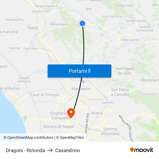Dragoni - Rotonda to Casandrino map