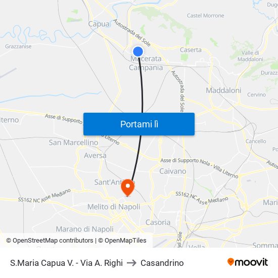 S.Maria Capua V. - Via A. Righi to Casandrino map