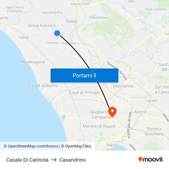 Casale Di Carinola to Casandrino map