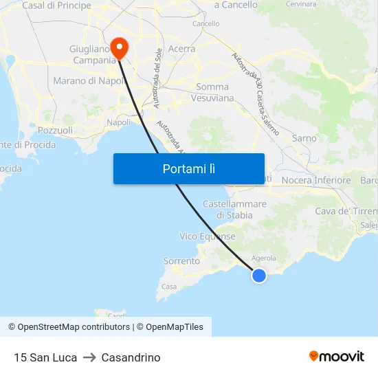 15 San Luca to Casandrino map