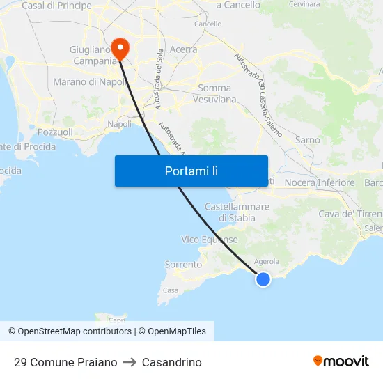 29 Comune Praiano to Casandrino map