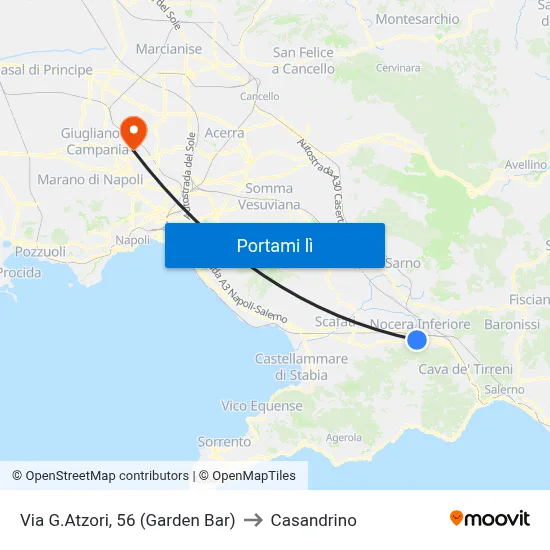 Via G.Atzori, 56 (Garden Bar) to Casandrino map