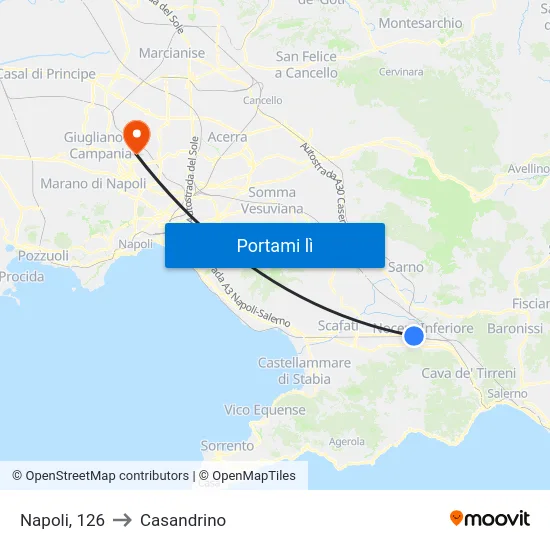 Napoli, 126 to Casandrino map