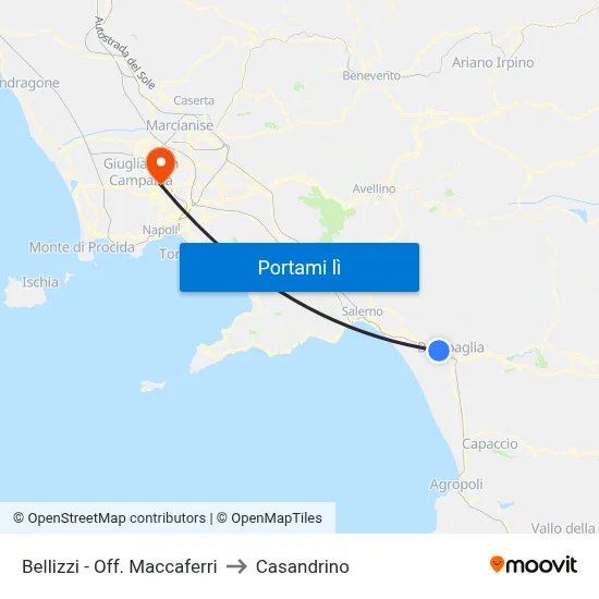 Bellizzi - Off. Maccaferri to Casandrino map